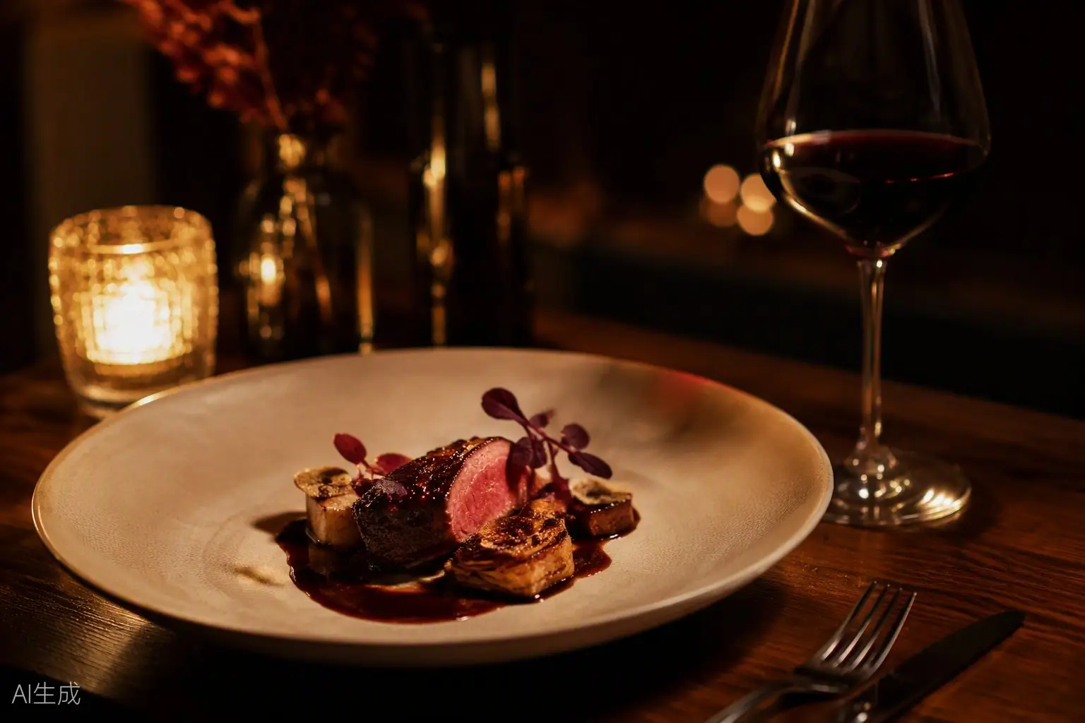 Fine dining course served at an Edmonton restaurant