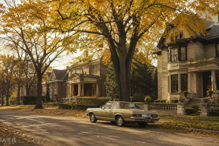 A tree-lined heritage street