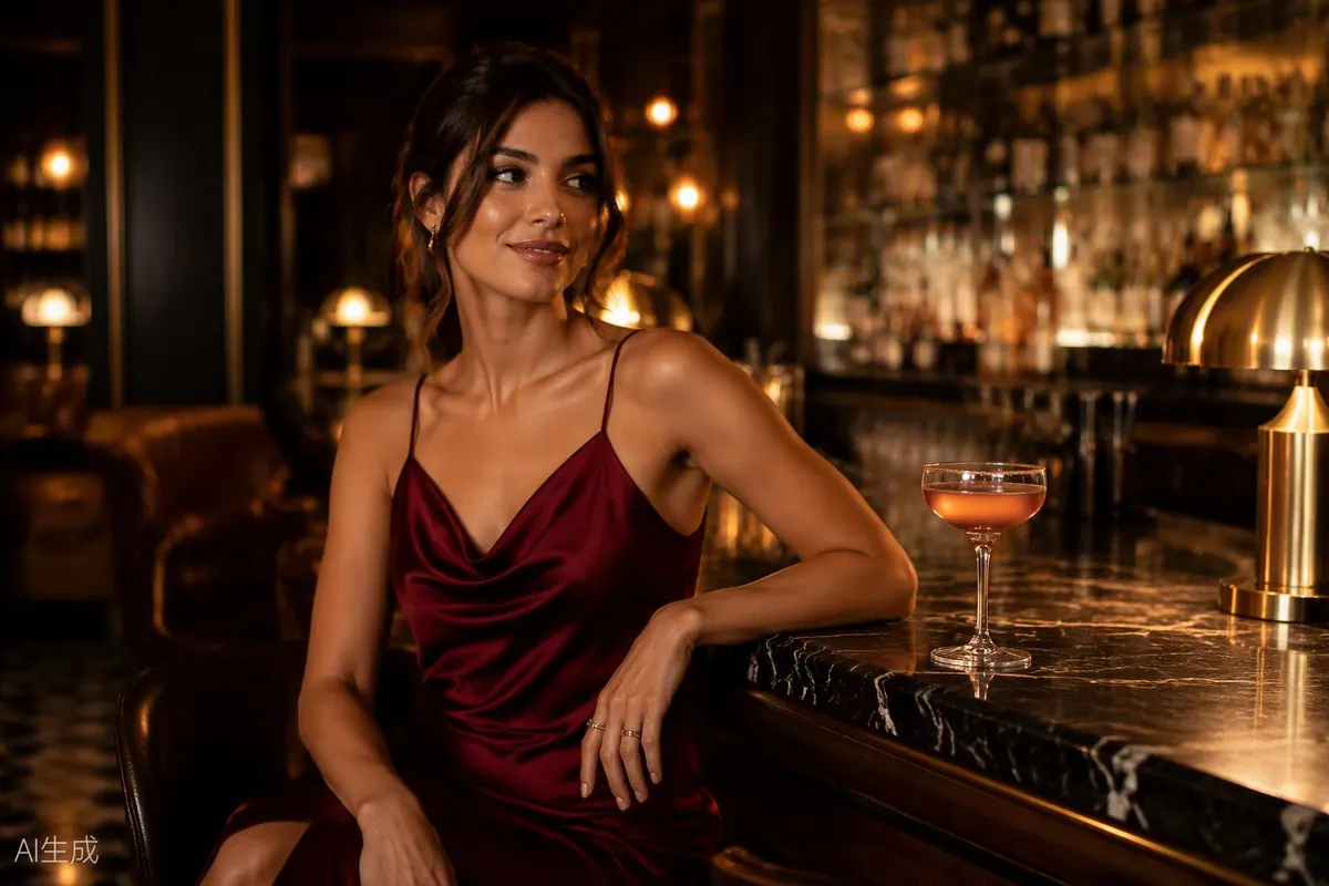 Confident woman in an elegant Edmonton lounge